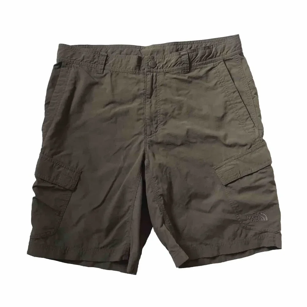 The North Face Cargo Shorts Ripstop Mens 34 Moss Nylon Outdoor Hiking T338 T738